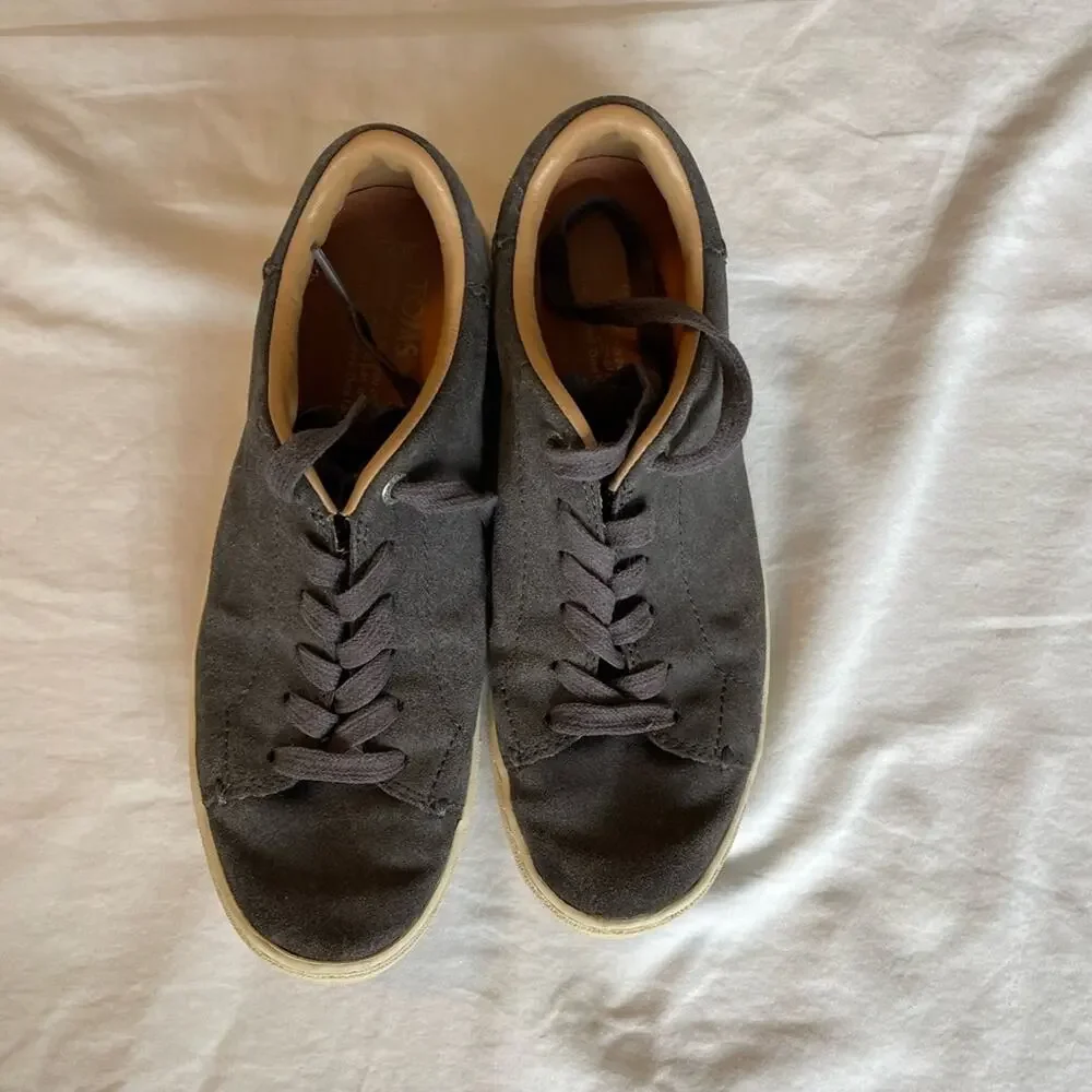 Tom’s gray suede casual sneakers.  Size 6